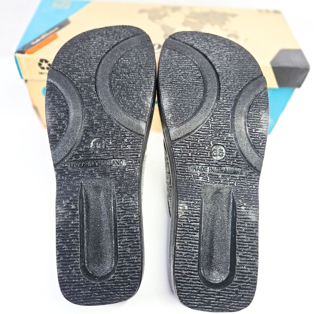Aerothotic Mellow Vibe Arch Support Flip Flops Black Women’s Size 6 - Picture 3 of 6